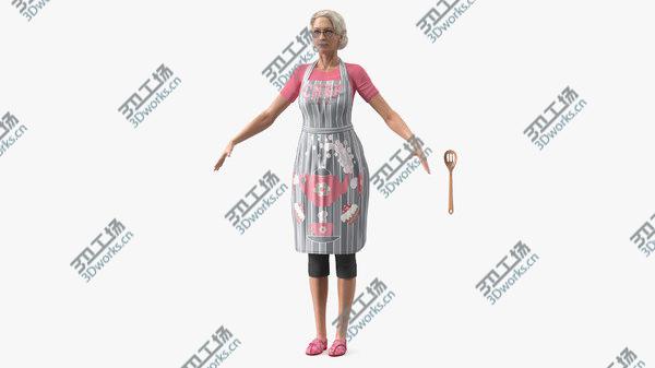 images/goods_img/20210312/3D Elderly Woman in Kitchen Apron T Pose/2.jpg